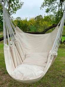 1pc Indoor/Outdoor Hanging Chair Swing Hammock Stool Chair, Extra Long Thickened Slouchy Rocking Chair For College Dorm Room, Comfortable Fabric, Machine Washable, Suitable For Home, Bedroom, Patio - Multicolor - View 6
