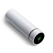 Termo digital LED con pantalla de temperatura, acero inoxidable 304-500ml, con aislamiento al vacío, inteligente, for café.(Blanco) - Blanco - Ver 5