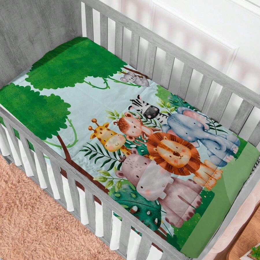 Baby Comforter For Crib And Bed, Warm Padded, Sublimated Print - 森林 - 查看 1
