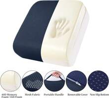 MABOZOO Extra Thick Chair Cushions,Office Chair Booster Seat Cushion To Raise Seat Height For Pain Relief,18 X 16 X 6 Inch Non Slip Memory Foam Thick Cushion With Carry Handle(Black) - Navy Blue - View 5