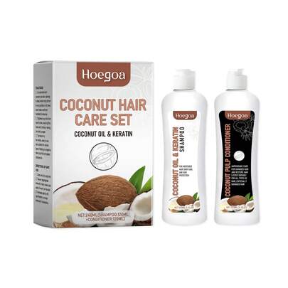 Hoegoa Coconut Milk Repair Shampoo And Conditioner Set Gentle Cleansing Moisturizing Smooth Hair Nourishing Hair Care Set