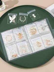 1pc Frosted Transparent Jewelry Storage Album With 20/84 Anti-Oxidation Dust-Proof Storage Bags, For Organizing Rings, Earrings, Necklaces And Cosmetics, Best Holiday Gift, Portable