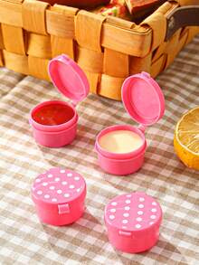 4 件塑料调味蘸酱盘，厨房调味盘，用于盛放盐、糖、香料、辣椒粉，适用于户外、婚礼、派对、送礼、生日、学校用品