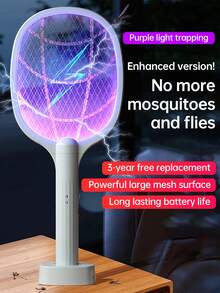 可充电二合一电动灭蚊拍和灭蝇器 - 家用自动灭蝇工具 - 彩色 - 查看 2