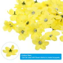 Faux Silk Multi-Layered Handmade Artificial Flowers Purple White Pink Bulk - Yellow - View 4