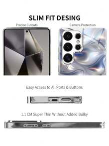 1pc Personalized Colorful Pattern Customized Text Electroplated Glass Phone Case Compatible With Samsung S25/S25U/S25Plus/S24U/S24Plus With Camera Lens Protector, Minimalist Luxury