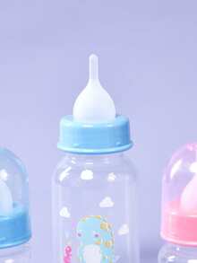 PETSIN 1 件装卡通设计婴儿奶瓶，适用于新生小猫小狗宠物喂奶瓶，带奶嘴 - 彩色 - 查看 6