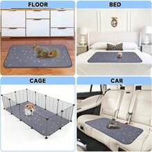 Almohadillas para pipí lavables para perros - Paquete de 2 almohadillas reutilizables de alta absorción y gruesas que previenen las fugas, antideslizantes, impermeables para entrenamiento de cachorros, corral, jaula, caja de parto, entrenamiento para ir al baño, gris - Hojas - Gris oscuro - Ver 4