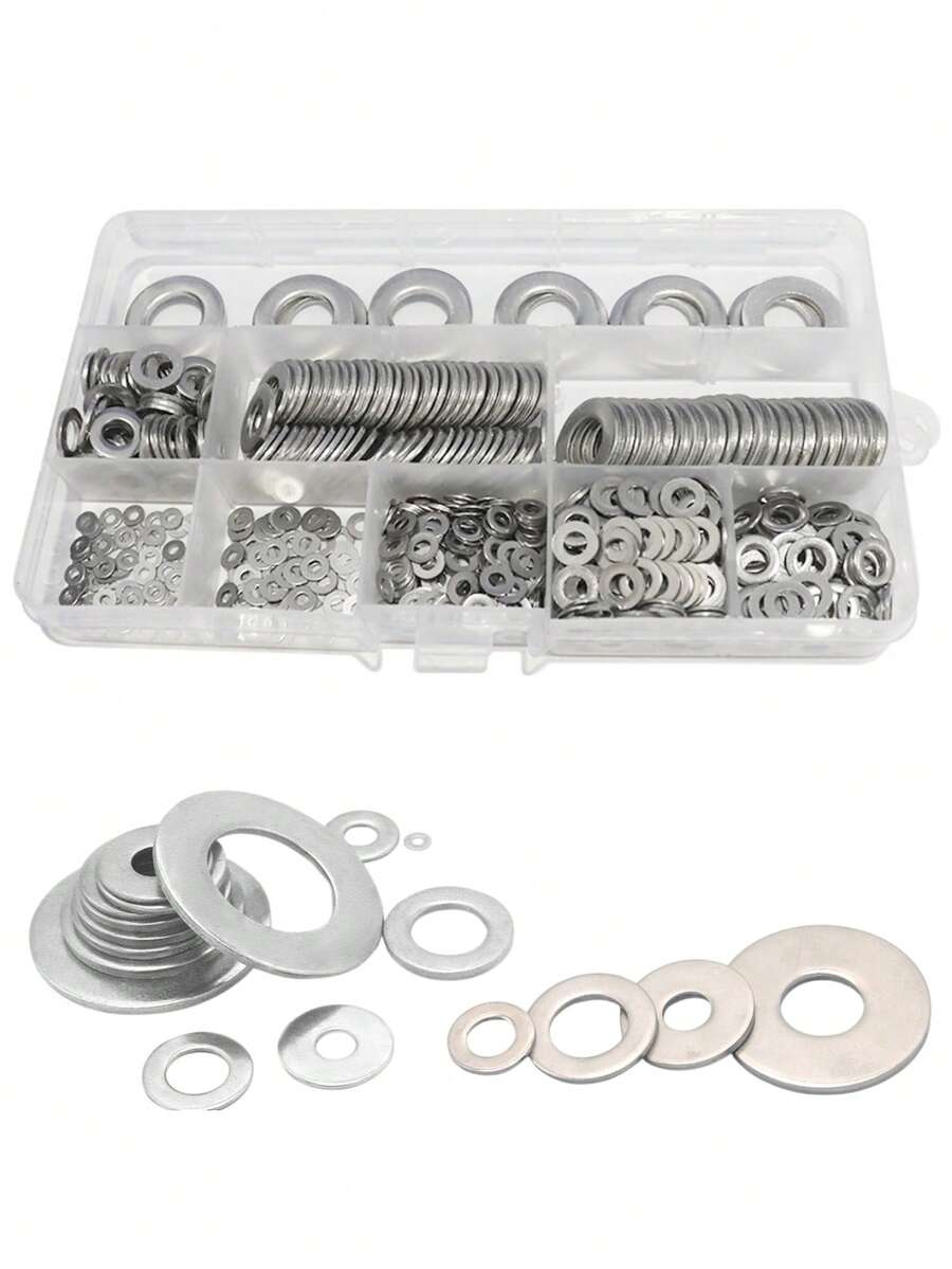 KIT 700 ARRUELAS AÇO INOX NÃO ENFERRUJA M2 M5 M6 M8 M10 M12 - A - Visão 1