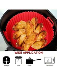 1pc Flexible Silicone Air Fryer Mold, Reusable, Dishwasher Friendly, Random Color Air Fryer Baking Tray, Grill Plate, Bowl, Non-Stick Mat, Thickened Silicone Bakeware Set