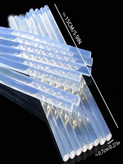 10 Stück Set hochdurchsichtiger Heißklebstoff-Stangen, hochviskoses EVA-Heißklebstoff-Stangen geeignet für Auto-Beulenaussbeulung, Bastelei DIY, Rissauffüllung, Haken-Verstärkung, zufällige Farbe & Stil, kompatibel mit 1-10W Heißklebepistolen