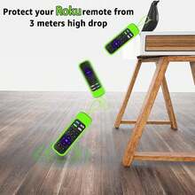 [2 Pack] Climberer Silicone Roku Remotes Cover Case Compatible With|  Roku | Hisense Roku Remote | Roku Express 4K+ 2021 | Roku Streaming Stick+| Roku Streaming Stick 4K 2021(Luminous Green + Blue)