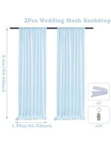 1/2 chiếc vải vòm vải tuyn màu xanh nhạt, rèm vải organza phông nền tiệc, rèm vải tuyn vòm lưới cưới, đồ trang trí tiệc cưới, vải nền, đồ trang trí tiệc chia tay em bé, đồ trang trí tiết lộ giới tính, đồ trang trí tiệc cô dâu, đồ trang trí phông nền tiệc sinh nhật, đồ trang trí tiệc cưới, vải vòm đám cưới, đồ trang trí phông nền gian hàng chụp ảnh, đồ trang trí Ngày của Mẹ, vải voan lưới trang trí sân khấu, quà tặng đám cưới, (bao gồm kẹp) - Màu xanh lam - Xem 10