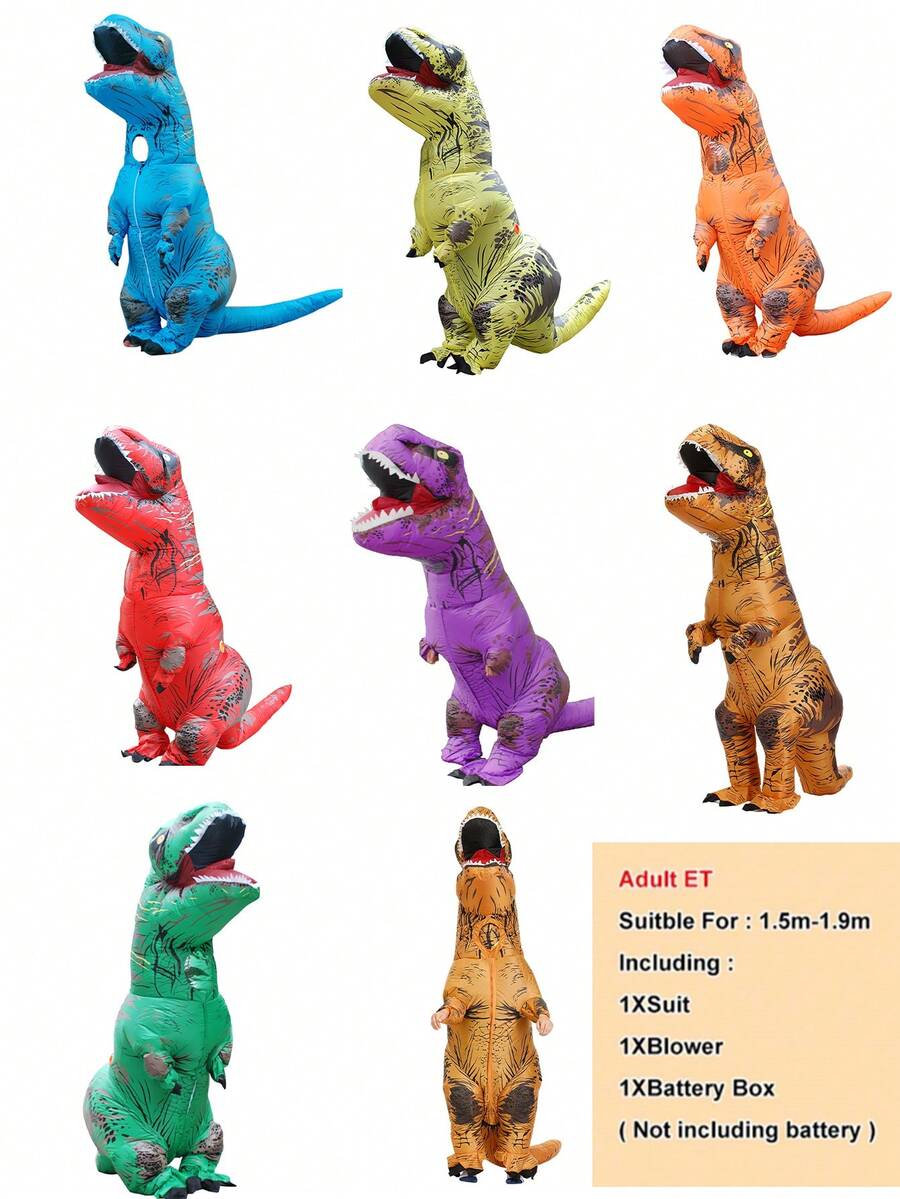 1PCInflatable T-Rex Costume Adult, Inflatable Costume For Adult, Dinosaur Inflatable Costume Women/Men For Funny Party, Blow Up Costumes, Dinosaur Dress, Dinosaur For Festive Personalized Dress Up Halloween - 霸王龍 - 查看 1