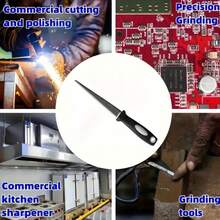 Profesjonalny diamentowy kamień do ostrzenia - dwustronna płaska powierzchnia, odpowiedni do nożyczek, narzędzi ogrodowych i noży - wytrzymały metalowy korpus, ergonomiczny uchwyt, szybka konstrukcja do ostrzenia, temperówka | Solidna konstrukcja, temperówka