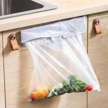 1pc Foldable Simple Garbage Bin, Trash Bag Holder, Wall-Mounted Garbage Rack For Kitchen, Bathroom