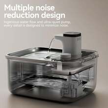 Stainless Steel Cat Water Fountain Wireless For Cats Indoor, Automatic Metal Dog Water Dispenser,Cordless Battery Operated Pet Drinking Fountain,Rechargeable Waterer With Motion Sensor 123oz, Gray - Multicolor - View 6