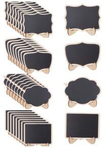 10Pcs/Set DIY Assemble Mini Chalkboards,Suitable For Wedding Party Label Decoration, Food Label Decoration