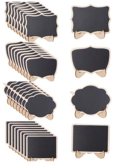 10Pcs/Set DIY Assemble Mini Chalkboards,Suitable For Wedding Party Label Decoration, Food Label Decoration Home Decor Back To School Room Decor School Supplies