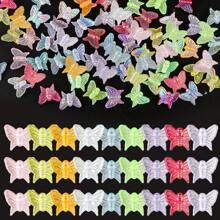 50 piezas de accesorios de colgante de mariposa de acrílico, decoraciones de mariposa transparentes de color crema AB, adecuadas para pendientes DIY, colgantes, collares, pulseras, llaveros, fundas de teléfono