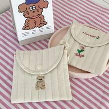 1 Pc Korean Style Mini Little Bear Sanitary Napkin Bag Soft Women Small Makeup Bag Travel Lipstick Toiletries Bag, Makeup Bag Makeup Pouch Skincare Bag Toiletry Bag Packing Cubes, Travel Essentials Cruise Essentials Dorm Essentials, Wedding Bridesmaid Gifts, Mom Gifts, Birthday Gifts, Gifts For Friends And Teachers, Home Decor, Bathroom Living Room Bedroom Decor, Lip Oil Organizer, Nail Polish Organizer Storage Makeup Organizer Makeup Case Makeup Travel Toiletry Organizer Gifts Storage Zipper Accessories Nail