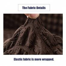 1pc Chiffon Solid Color Plaid Sofa Cover, All Season Universal Anti-Dirty And Anti-Cat Scratch Slipcover - Cà phê nâu - Xem 6