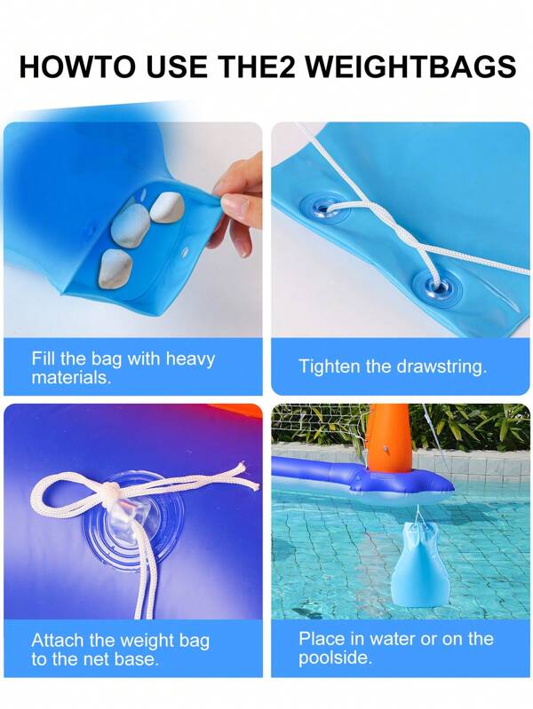 Conjunto de Jogo de Vôlei e Basquete Flutuante em Toda-em-Um para Diversão na Piscina!