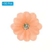 Faux Silk Multi-Layered Handmade Artificial Flowers Purple White Pink Bulk - Orange - View 3