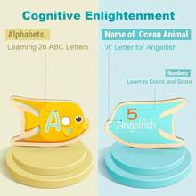 Toddler Fishing Game - Kids Woodedn Magnetic Fishing Toys Gifts For 3 Years Old Girls Boys, Fine Motor Skills For Toddler