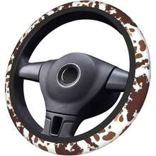 New Brown Cow Print Steering Wheel Cover Universal 15 Inch For Women Men, Neoprene Anti-Slip Cute Car Steering Wheel Grip Wrap Car Accri Protective Case Cover For Vehicle Truck SUV¡­ - Rainbow Cheetah Print One Size - View 4