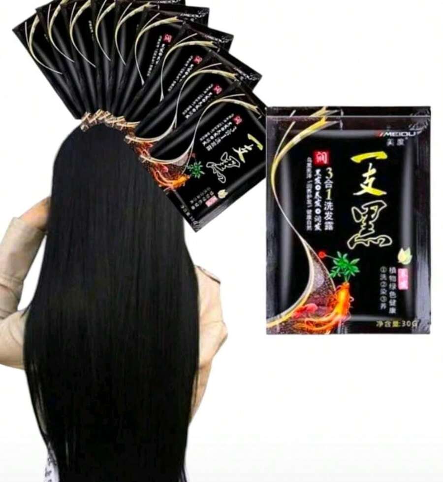 Package 10 Pieces Shampoo Dye - Black - View 1