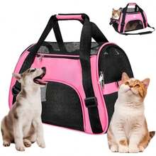 maleta transportadora de gatos, cómoda, práctica, correa, suave, tela de malla - Rosa - Ver 4