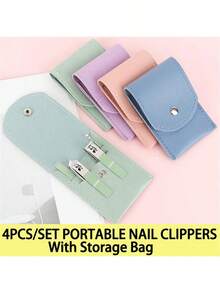 4-Piece Stainless Steel Manicure Set Include Nail Clipper And Portable Nail File, Professional Grooming Tool Kit For Travel Or Home Use - Multicolor - View 3