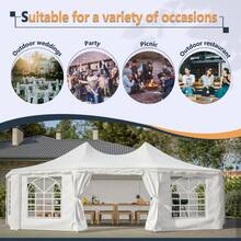 20x20 FT Party Tent With 2 Storage Bags & Removable Sidewalls, Outdoor Canopy Gazebo For Carport Camping Garden Wedding BBQ Commercial - 29 x 21 FT - View 5
