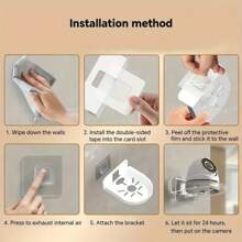Clear Adhesive Floating Display Shelf, Suitable For Security Camera - Non-Drilling Wall Mount, Practical Shelf For Office, Home Decor, Bathroom Storage