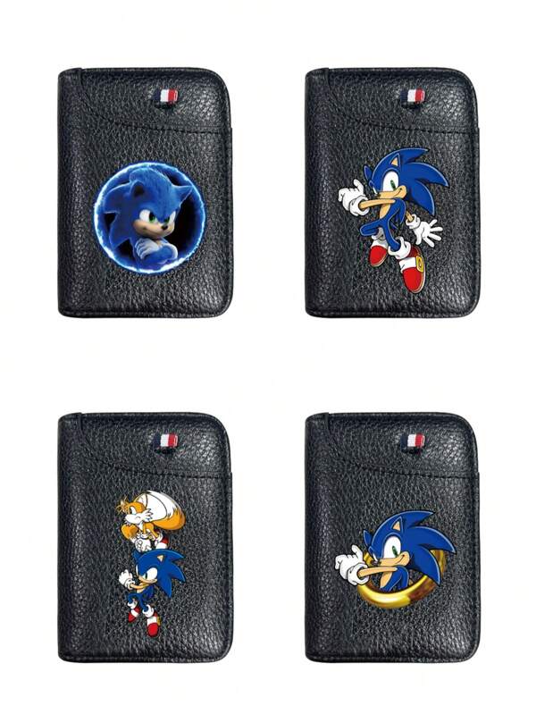 Takara Tomy Mască de ochi imprimată periferică băiat și fată desene animate drăguț anime joc super sunet mouse portofel desen animat arici mouse sunet băiat scurt card geantă card copertă PU bani clip