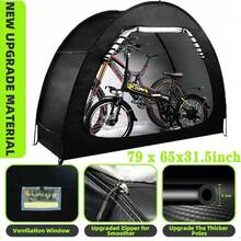 Portable Waterproof Bike Storage Shed Tent 2-4 Bicycles Durable Outdoor Shelter - 黑色 - 查看 2