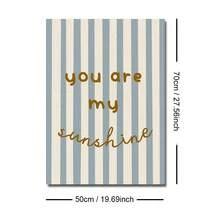 1 件带框/无框斯堪的纳维亚蓝色条纹你艺术我的阳光墙壁艺术海报帆布印刷积极育儿室引言男婴房间装饰画适用于儿童房、游戏室、卧室、现代家居装饰 - 彩色 - 查看 9