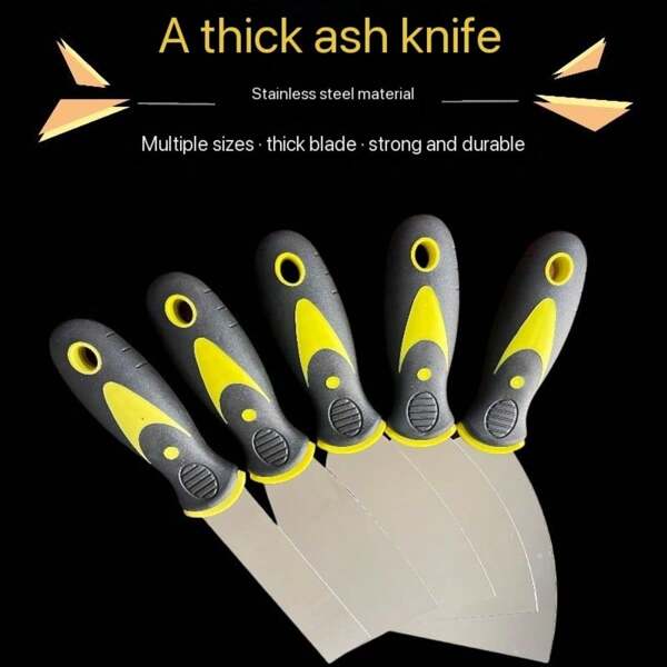 5 Stücke Set Spachtelmesser, 1", 2", 3", 4", 5" Schaber, Trockenwandmesser, Lackschaber, Abschabewerkzeuge, rostfrei, ideal zum Spachteln, Tapetentfernung, Entfernen von Spachtelmasse, Verputzen, Spachtel, Metallschaber, geeignet für Trockenwandverarbeitung, Entfernen von Spachtelmasse, Kleben und Tapezieren