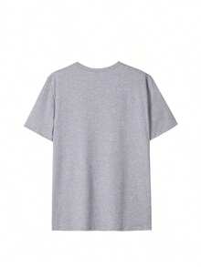 Camiseta Casual Holgada con Estampado de Letras para Mujer, Moda Casual Diaria Versátil.Camiseta con estampado, Vacaciones - Gris - Ver 4