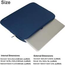 GEOXSLaptop Sleeve Case 15.6 InchResistant Neoprene Laptop Sleeve Notebook Computer Pocket Case Tablet Briefcase Carrying Bag Dark BlueDY2J2DJ6Dh - Darkblue - View 4