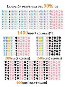 1400/1120/560/280 Pcs Star Stickers, Halloween And Christmas Decorative Stickers, Colorful Pentagram Stickers, Suitable For Party, Holiday Photo Decoration, Face Decoration (1 Sheet Per Color), For Decoration Only (Not For Makeup), Cosmetics, Inexpensive, Room Decoration, Vanity, Travel, Bedroom, Makeup Accessories, Inexpensive, Christmas Gift, Cosmetics, Makeup Tools, Cheap Goods, Gifts, Women's Gifts, Christmas Gifts - Multicolor - View 4