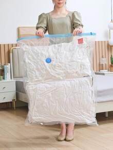 Space Saving Vacuum Compression Bags For Clothes & Bedding - Dust & Moisture Proof Plastic Organizer Bags With Leak-Proof Seal, Reusable Storage Containers For Seasonal Clothing, Bedding & Suitcase Organization, Under Bed Storage, Stackable Design, Seal Bag For School School Accessories School Stuff