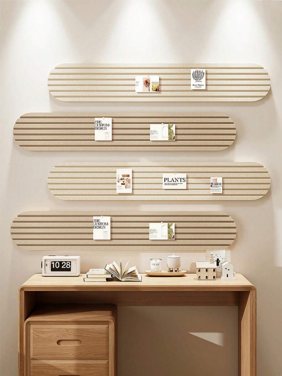 1pc No Drill Decorative Wall Sticker, Nordic Minimalist Felt Noticeboard, Modern Geometric Photo Wall Memo Board, Self-Adhesive Hanging Multi-Purpose Bulletin Board For Home/Office, Reusable Festival And Party Theme Wall Backdrop, Suitable For Bedroom, Study, Living Room, Sofa Wall, Office And School - Multicolor - View 1