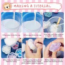 Taba Squishy Making Kit - DIY Squishy Maker With Hamster Silicone Molds, Liquid Gel & Flocking - Create Cute Squishies, School Supplies,Back To School - 200g Hamster Mold - View 4