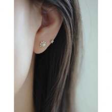 1 par de elegantes pendientes tipo botón de plata de ley 925 con efecto de ópalo, regalo de joyería para mujer, para fiestas