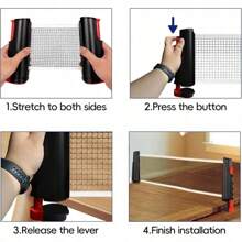 All-In-One Portable Table Tennis Set: Quick Set-Up, Rackets, Balls And Expandable Net For Indoor/Outdoor Fun, Table Tennis Balls In Random Colors