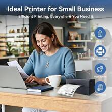 Shipping Label Printer 4x6 Bluetooth Thermal Label Printer For Small Business And Shipping Package, Support Android, IP Ho Ne, Windows, MacOS. - Black - View 5