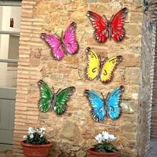 5pcs Colorful Acrylic Butterfly Wall Decor, Outdoor Wall Decoration, Suitable For Garden, Yard, Living Room, Bedroom, Patio, Balcony, Ideal Gift For Family And Friends