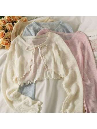 1 قطعة كارديجان قصير مُحبك بطراز صيني جديد، خفيف الوزن، باللون الأسود والأبيض والبيج والأخضر، قماش رقيق، أكمام طويلة، ياقة شال، ملابس خارجية للنساء